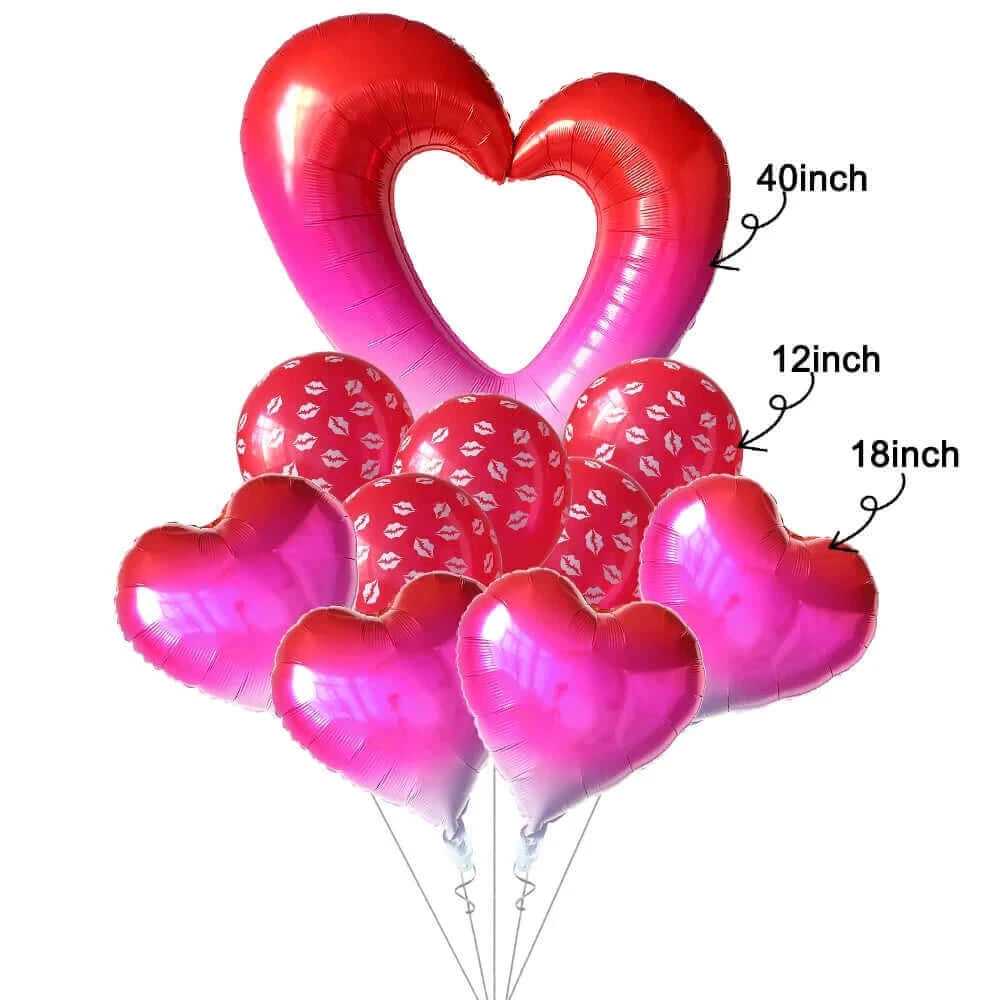 Happy Valentine’s Day Love Red Heart Bear Foil Balloons Wedding Anniversary Party Supplies Birthday Gift Home Outdoor Decoration