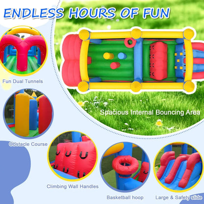 Inflatable Macaroon PVC  Water Sildes Ball Pool for Children Jungle Gym  Water Play Equipment With 1100W Air Blower