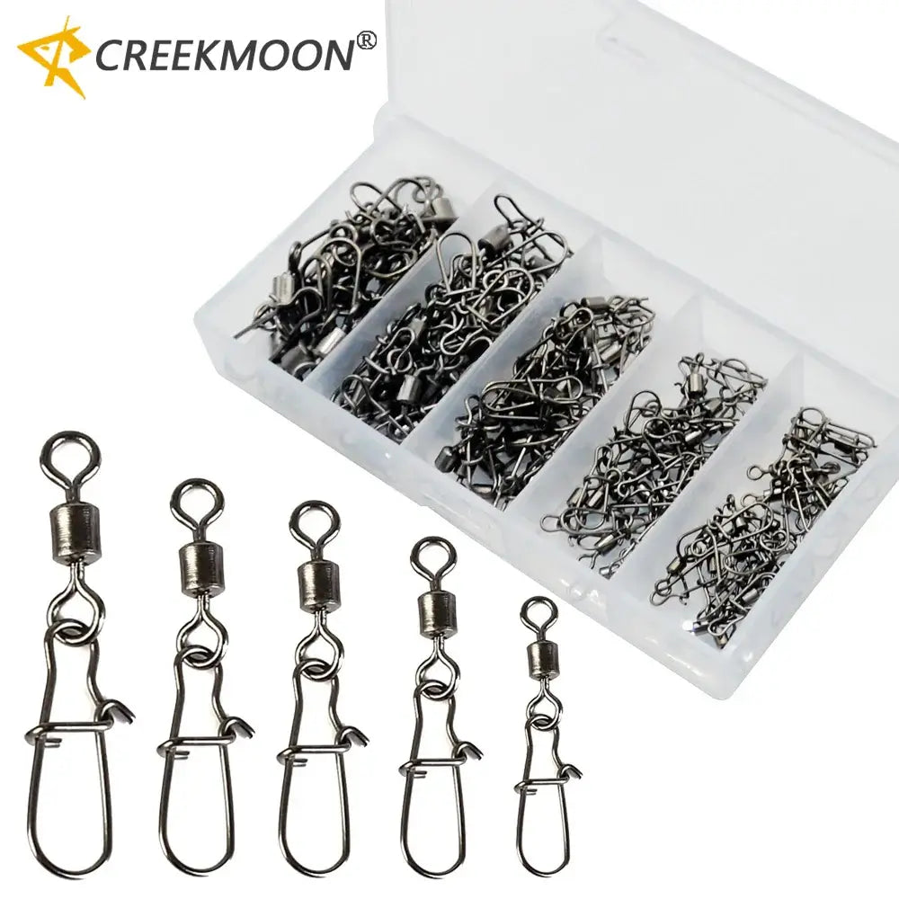 50 Pieces Set Fishing Connector Gear Kit 4-12# Stainless Steel Pin.