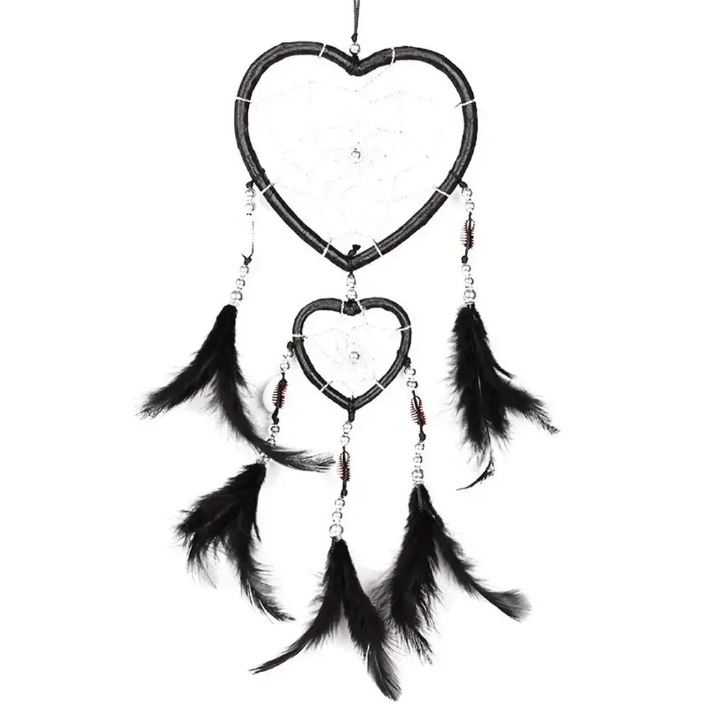 New Indian Ann Style Love Heart Feather Dream Catcher Wind Chimes Car Interior Wall Dream Catcher Ornaments Ins Dream Catcher