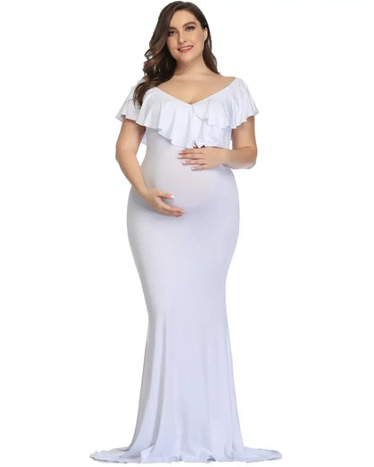 Elegant Plus Size Maternity Dress for Photo Shoots