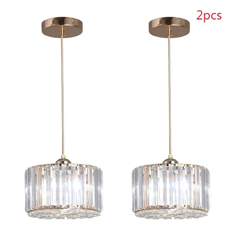GreeLustr Modern Crystal Pendant Light, Black or Gold