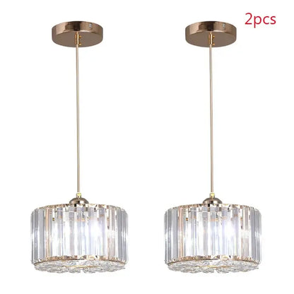GreeLustr Modern Crystal Pendant Light, Black or Gold