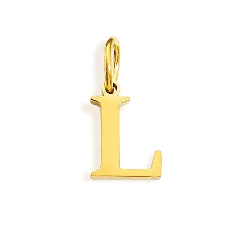 26 Letter Alphabet Initial 10mm Charm Pendant Jewelry Gold Stainless Steel Simple PVD Plated DIY Necklace Bracelet Jewelry