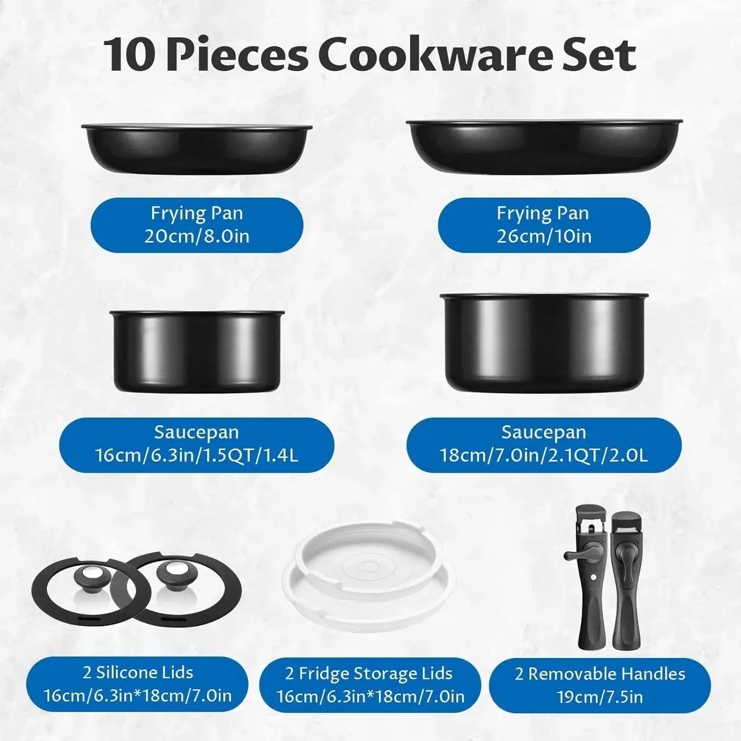 Healthy Ceramic Induction Cookware Set - 10 Pieces