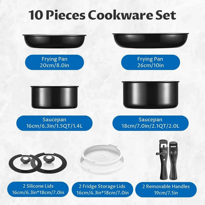 Healthy Ceramic Induction Cookware Set - 10 Pieces
