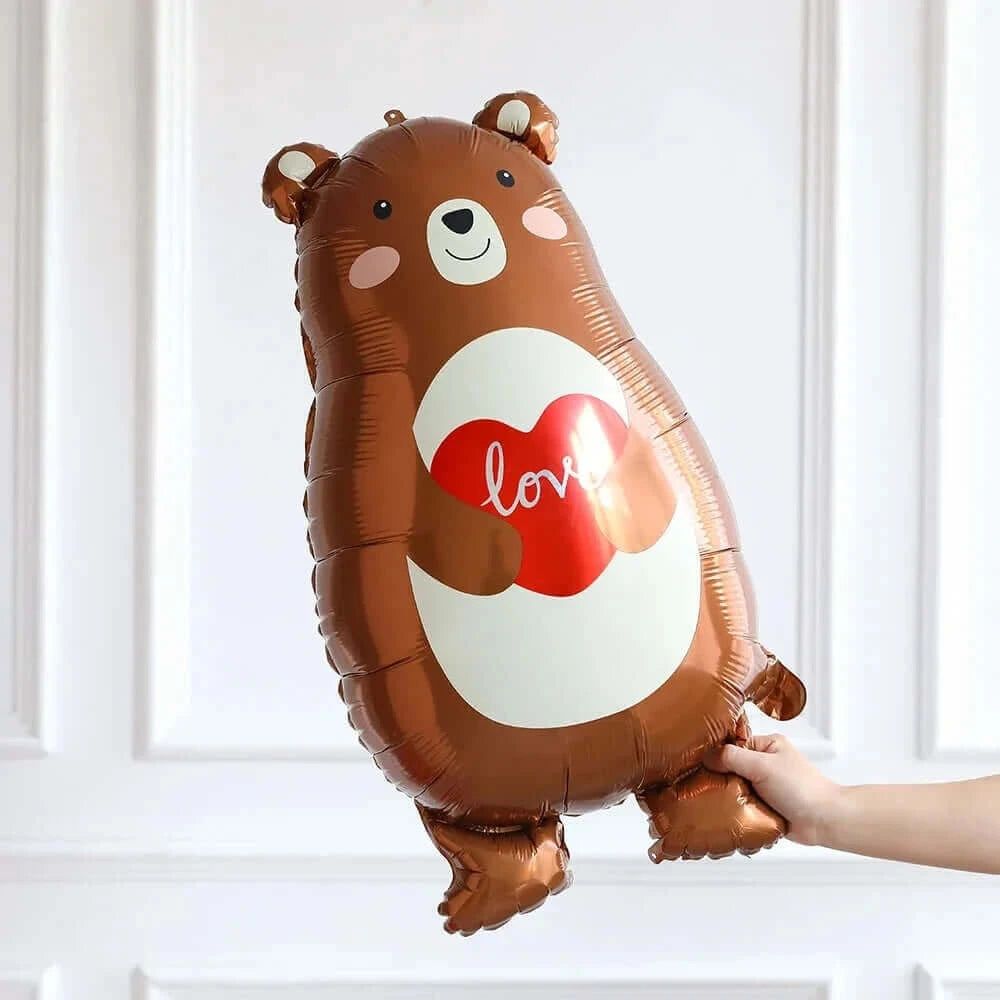 Happy Valentine’s Day Love Red Heart Bear Foil Balloons Wedding Anniversary Party Supplies Birthday Gift Home Outdoor Decoration