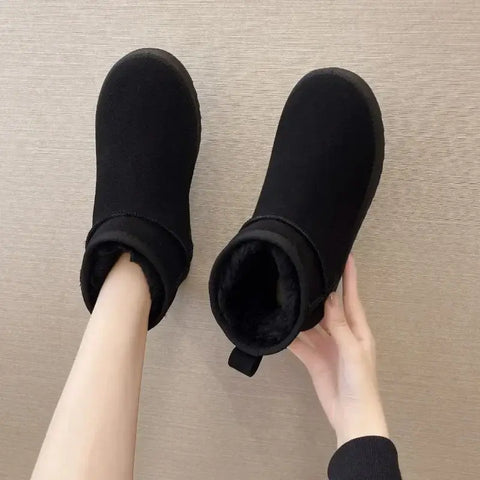 New Snow Boot Style Short Mini Winter Sheepskin Boots Women Waterproof