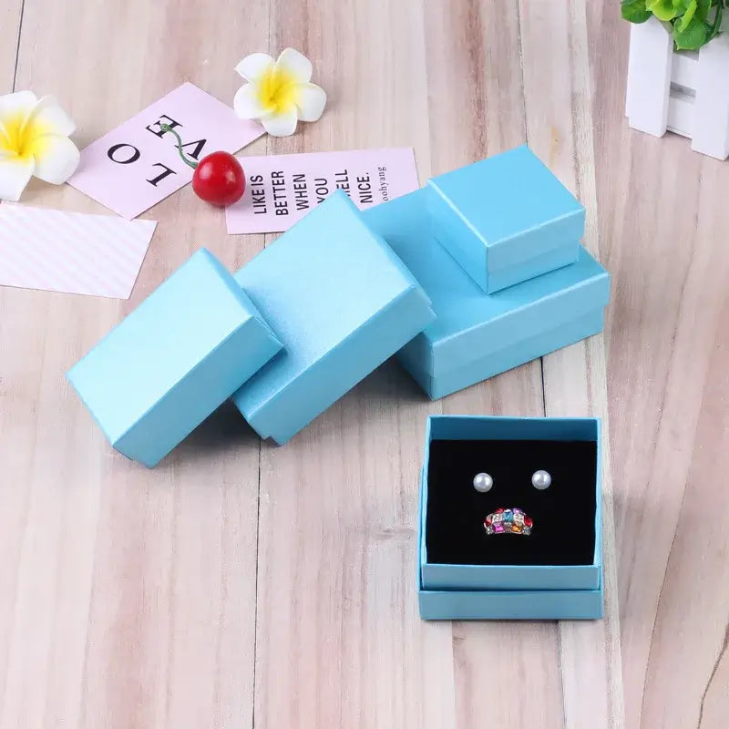 12pcs/ lot Simple Box Earnail Rings Earrings Bracelet Necklace Gray Black Paper Jewellry Display Case Jewelry Organizer 2030