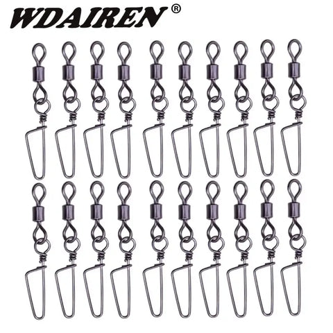 20Pcs/lot swivels interlock snap fishing lure tackles winter fishing.