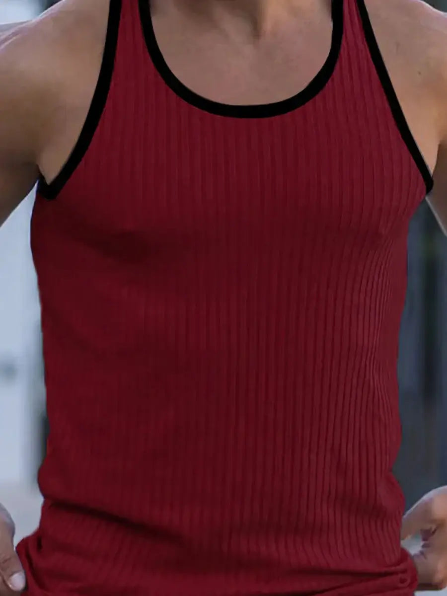 Men s Sleeveless Muscle Tank Tops with Racerback Design for Workout Training and Gym Fitness - Casual Streetwear Style