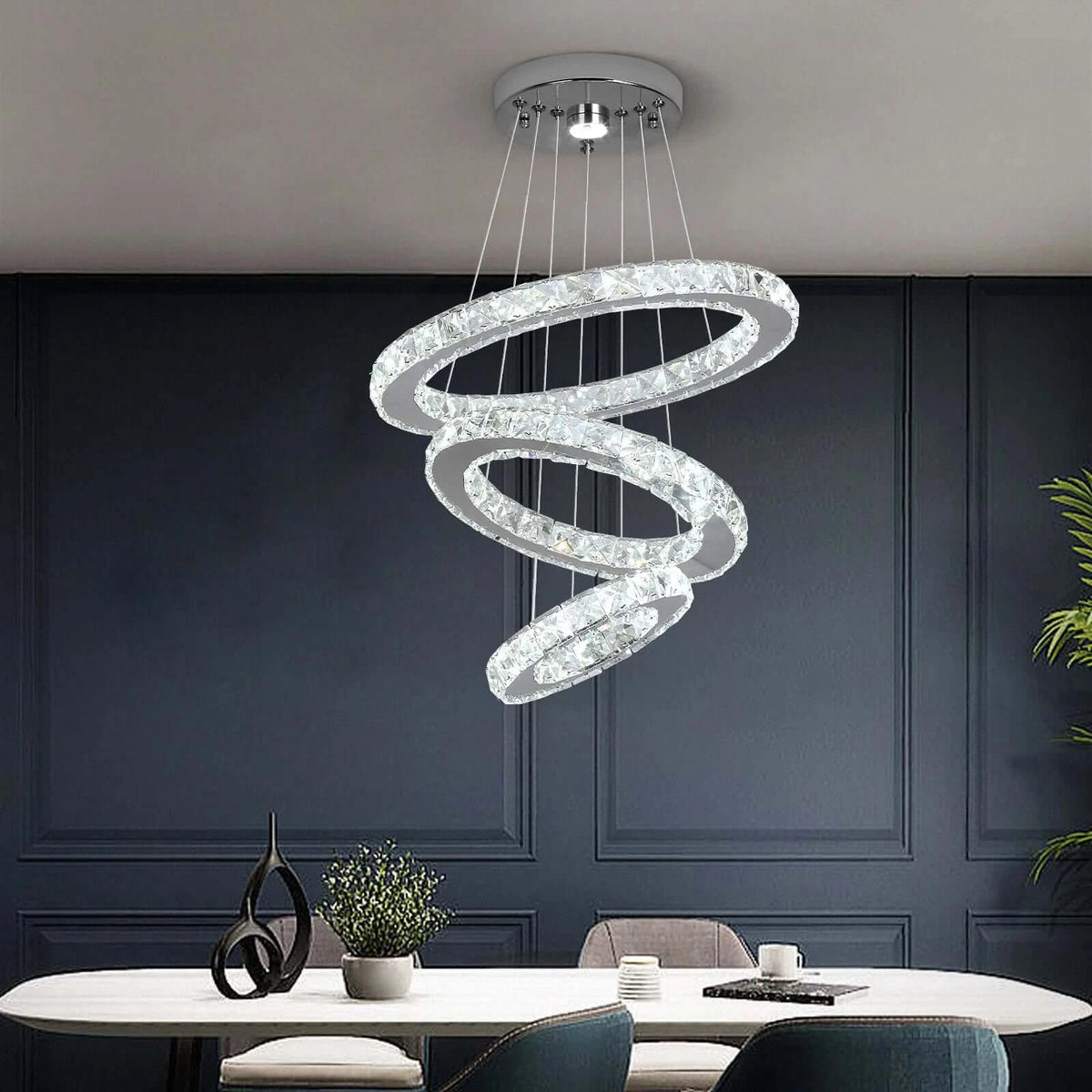 Modern Crystal Ring LED Pendant Chandelier