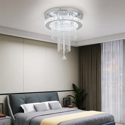 GreeLustr Round Crystal LED Ceiling Light, 30 cm