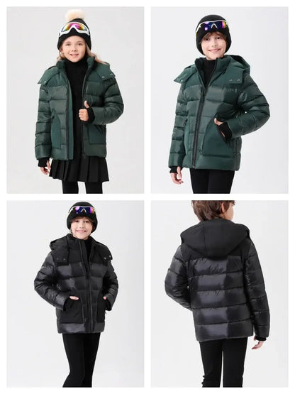 kids winter coat white duck down