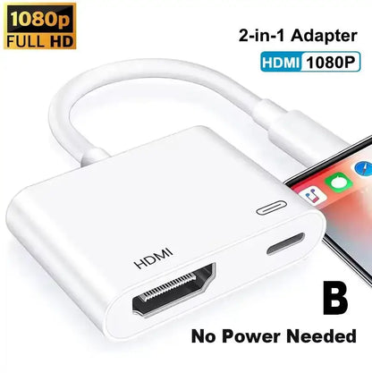 GITFOS Adapte For Lightning to HDMI HUB 1080P VideoAudio Sync Screen Converter with ios Charging Port iPhone to HDMI OTG Adapter