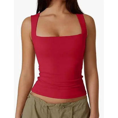 Slim Fit Square Collar Sleeveless Vest for Women Stylish Trendy Base Layer Top Fashionable Casual Wear Versatile Comfortable