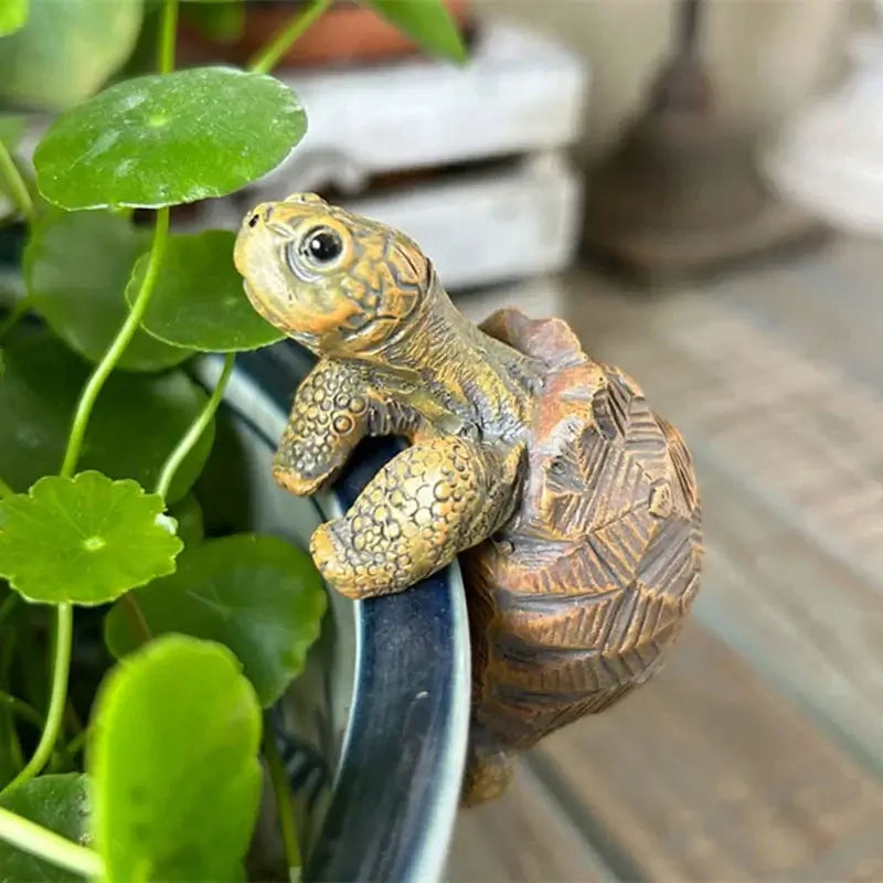 tortoise flower pot hugger statue