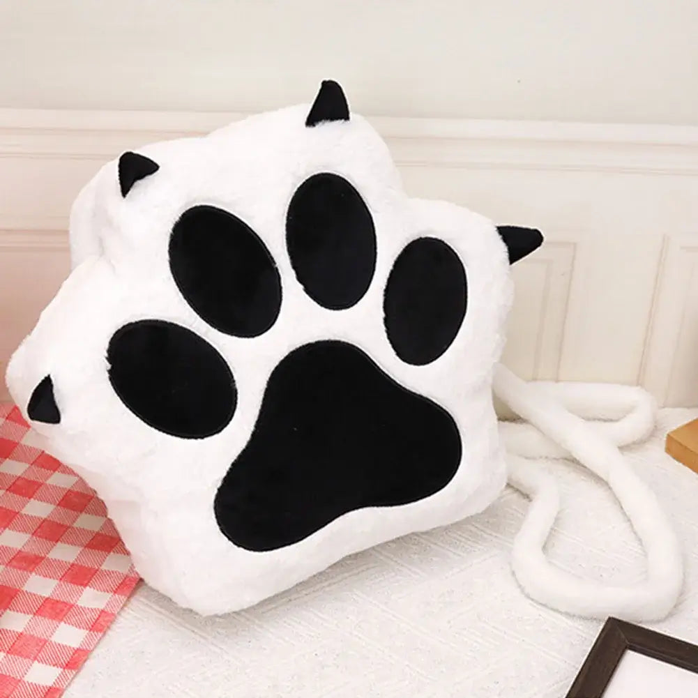 Cute Cat Paw Plush Backpack for Girls &amp; Women