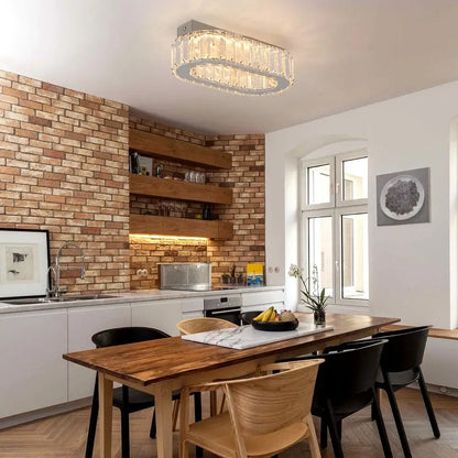 Modern Oval Crystal LED Pendant Chandelier
