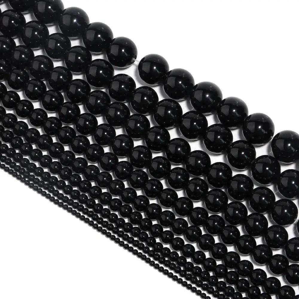 natural black onyx agate beads for jewelry making