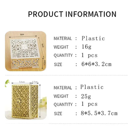 2 PCs Mini Treasure Storage Jewelry Box Silver-color Hollow Flower Pattern Jewelry Case Boxes for Necklace Earring Ring 2030