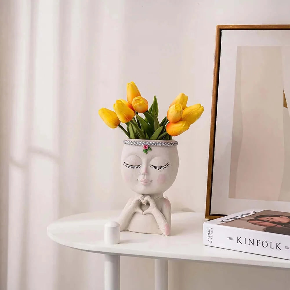 Plant Pot Decorative Flower Pots Nordic Style Face Head Pot Succulent