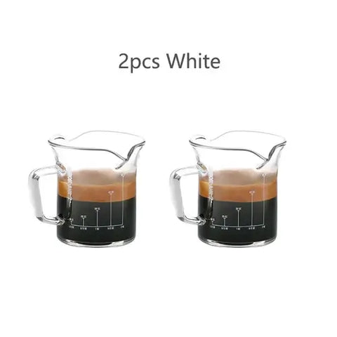 MHW-3BOMBER Double Spouts Espresso Measuring Cup with Handle Shot