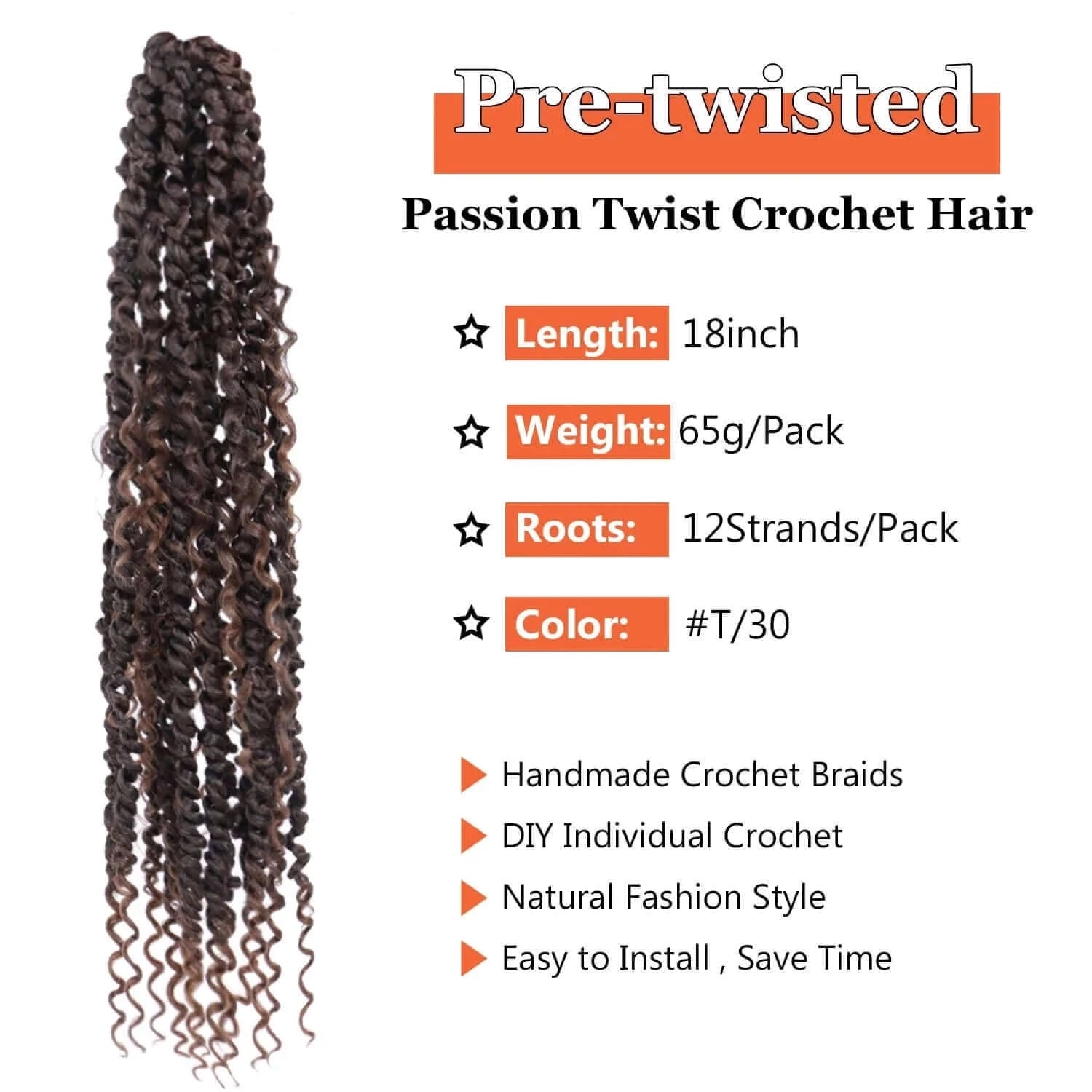 Dansama Boho Passion Twist Crochet Hair Pre-looped Crochet Passion