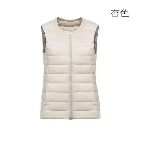 Women Autumn Winter Ultralight Thin Packable Down Sleeveless Jacket