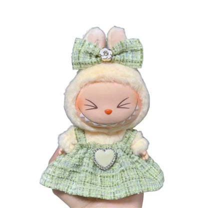 Labubu plush doll skirt set