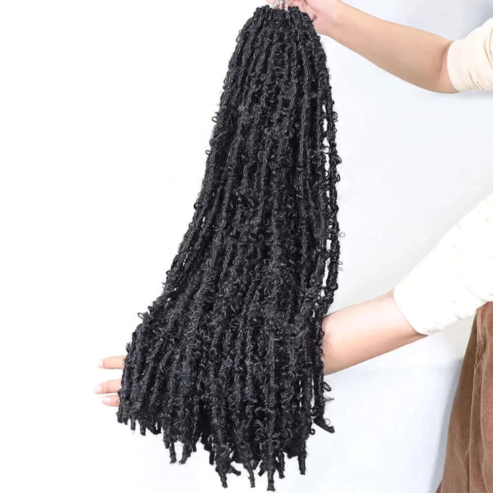 18 24 36 Inch Butterfly Locs Crochet Hair Extensions Synthetic
