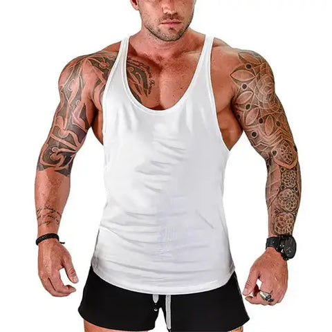 Brand Vest Muscle Fashion Gym Mens Back Tank Top Sleeveless Stringer.