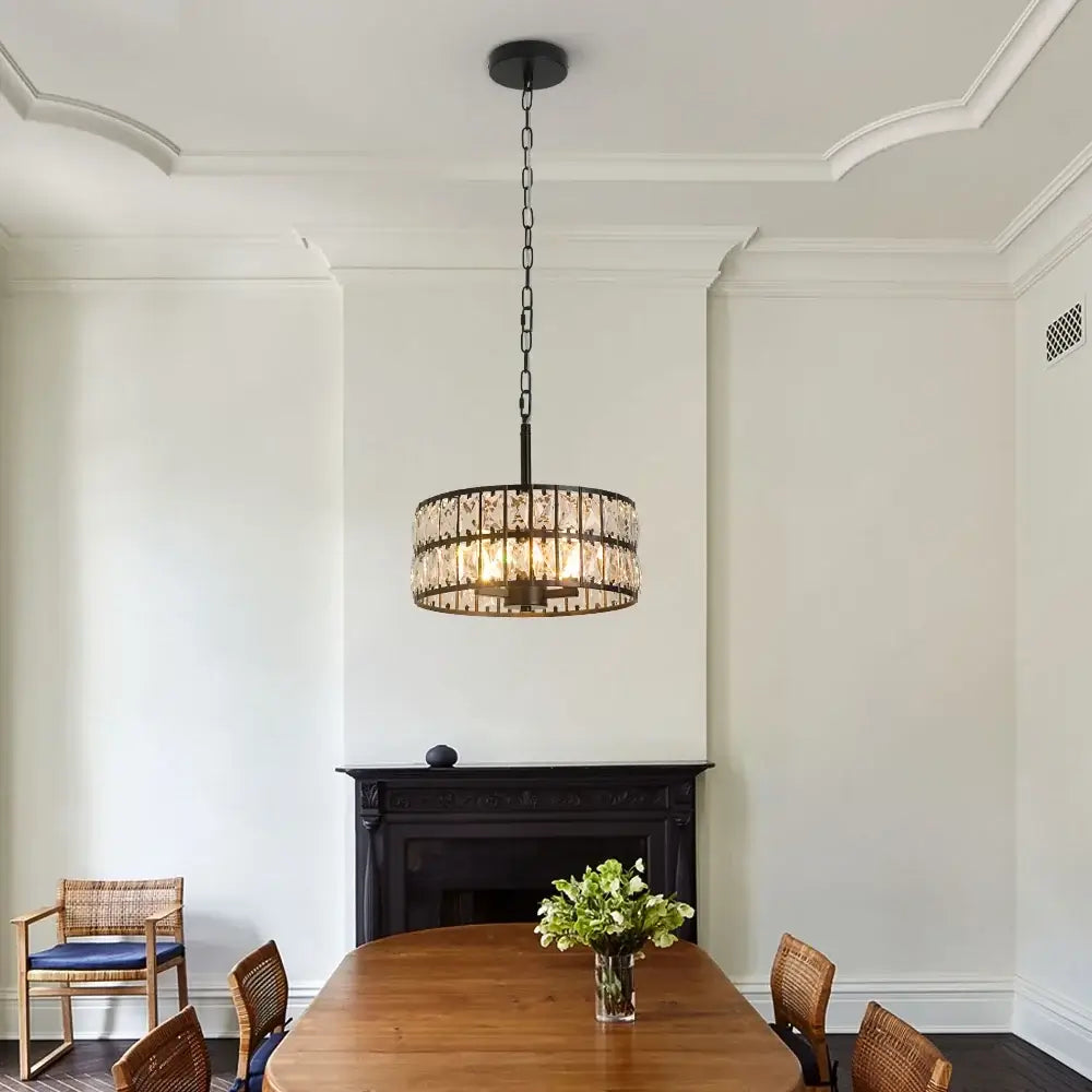 VETRULUS Crystal Pendant Light, Black or Gold