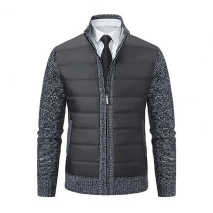 Slim Fit Men Jacket Men's Thickened Knitted Sweater Coat with Pockets