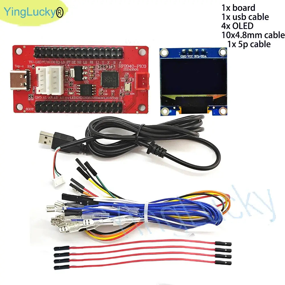 Raspberry Pi Pico Zero USB Board with Encoder for PC PS4 Switch Arcade Joystick Hitbox Controller Oled Cable DIY Gaming Parts Ki