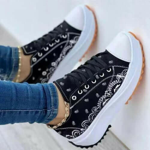 2022 Pattern Canvas Women Sneakers – Casual &amp; Sporty