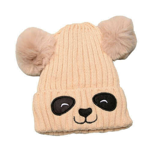 Unisex Cute Panda Cartoon Pattern Knit Winter Beanie For Kids (3-10.