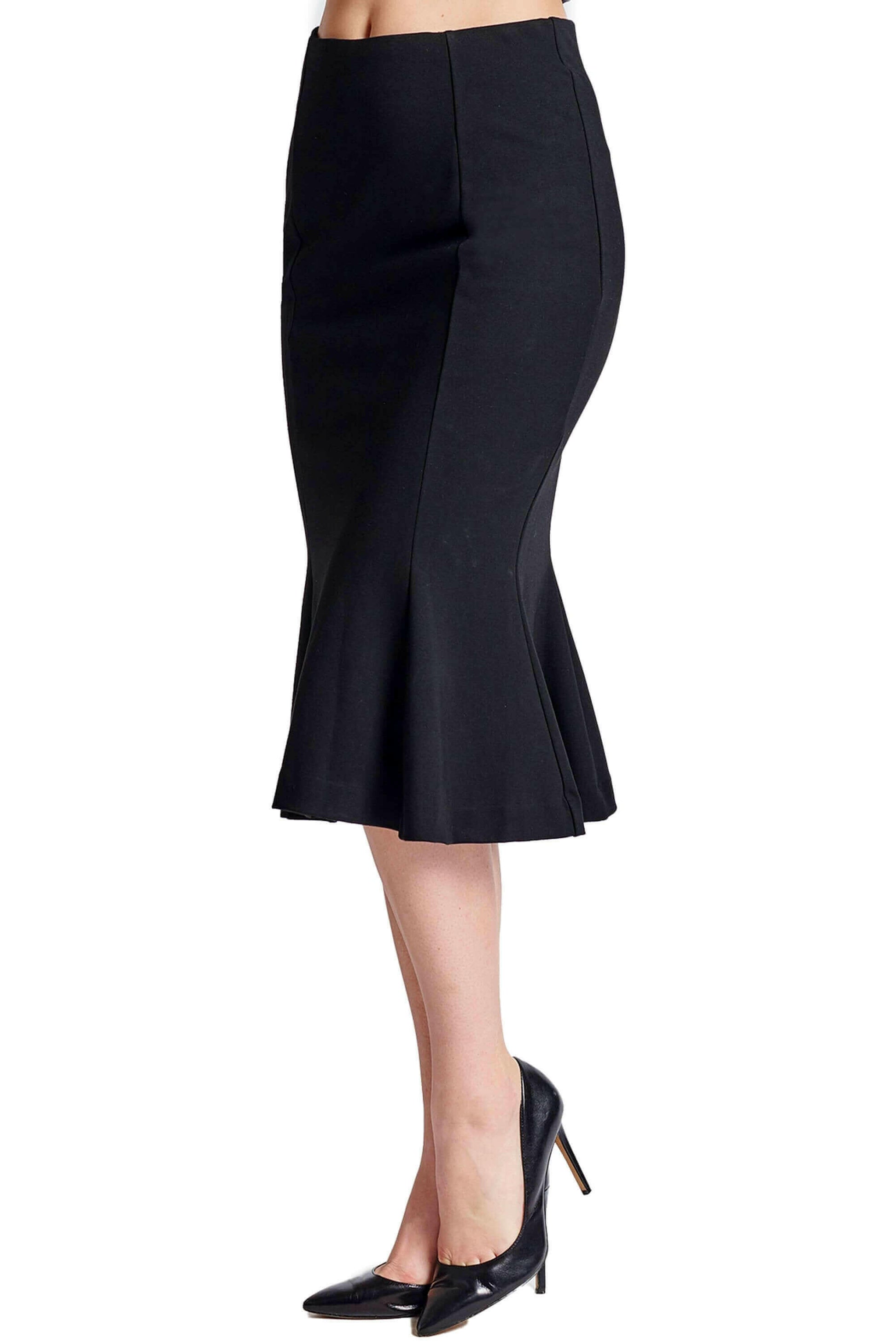 Sarit Skirt - Seamed Ponte mermaid midi skirt.