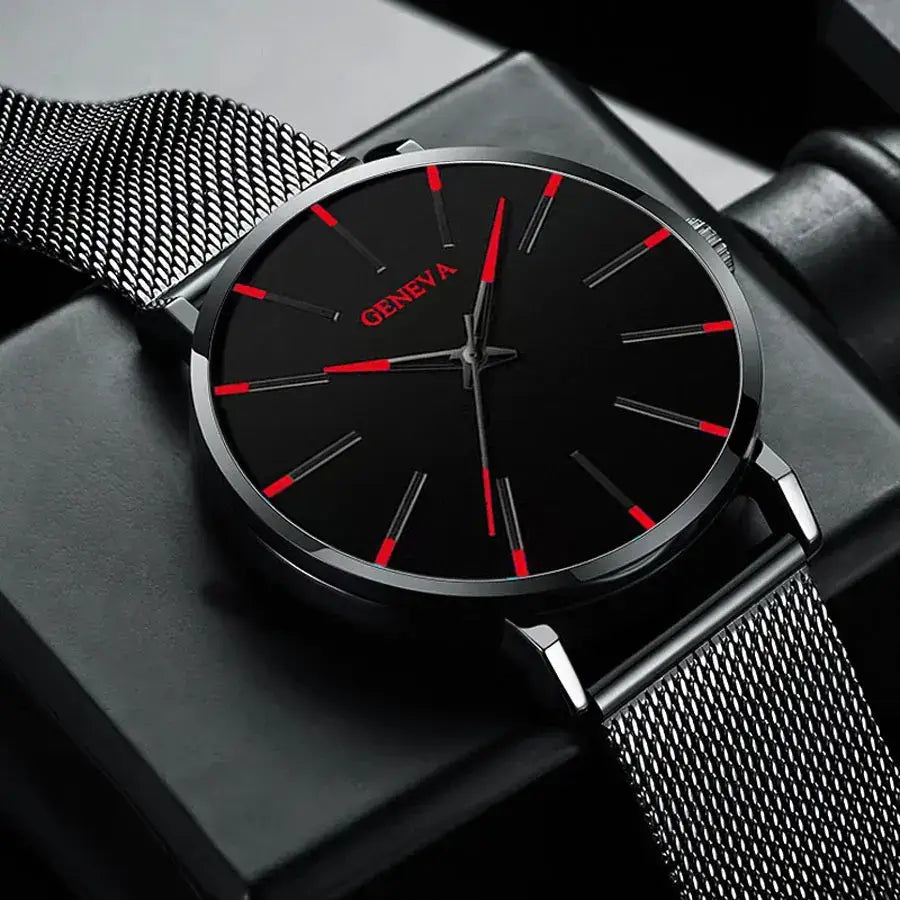 JIANUO Unisex Quartz Mesh-Strap Watch