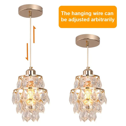 Vinilky Gold Crystal Pendant Light, SG03 or SG04