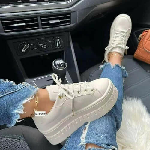 Casual Platform Women's Shoes Flat Womens Sneakers.