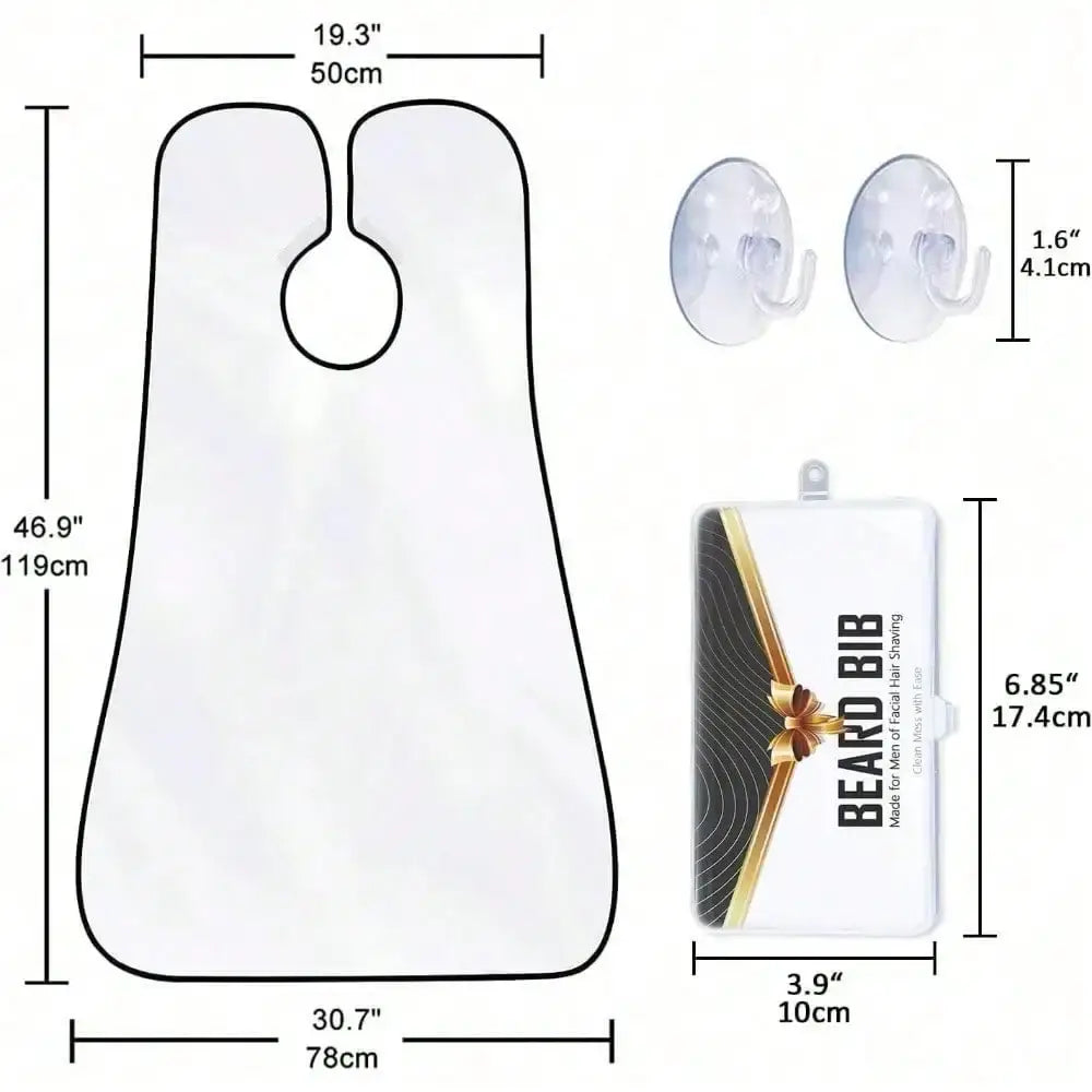 Waterproof Beard Bib Hair Catcher Apron For Men Mess Free Shaving Trimming Protection Easy Clean Bathroom Sink Cover Practical Christmas Valentine Anniversary Gift For Him