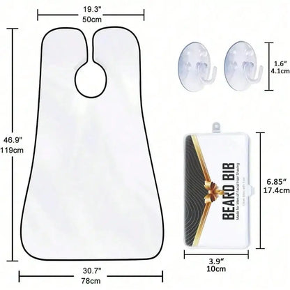 Waterproof Beard Bib Hair Catcher Apron For Men Mess Free Shaving Trimming Protection Easy Clean Bathroom Sink Cover Practical Christmas Valentine Anniversary Gift For Him