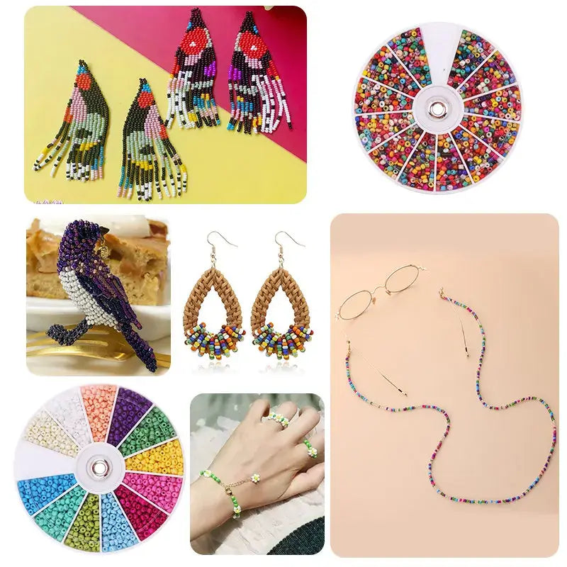 2000pcs/Lot 12Grids Glass Seed Beads Set Charms Jewelry Beads For Bracelet Necklace Earrings Handmade Craft DIY Jewelry 2030