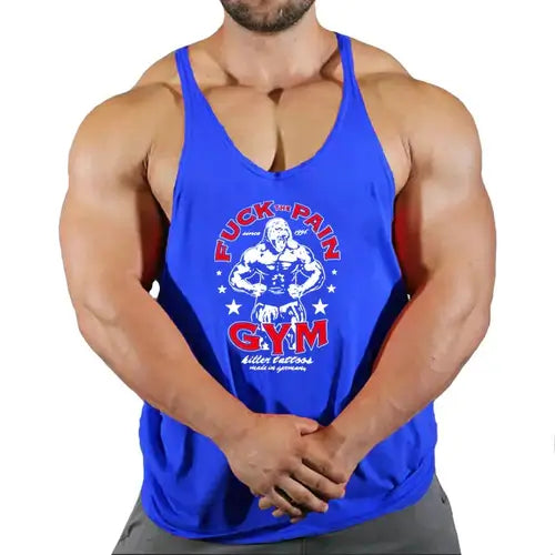 Brand Vest Muscle Fashion Gym Mens Back Tank Top Sleeveless Stringer.