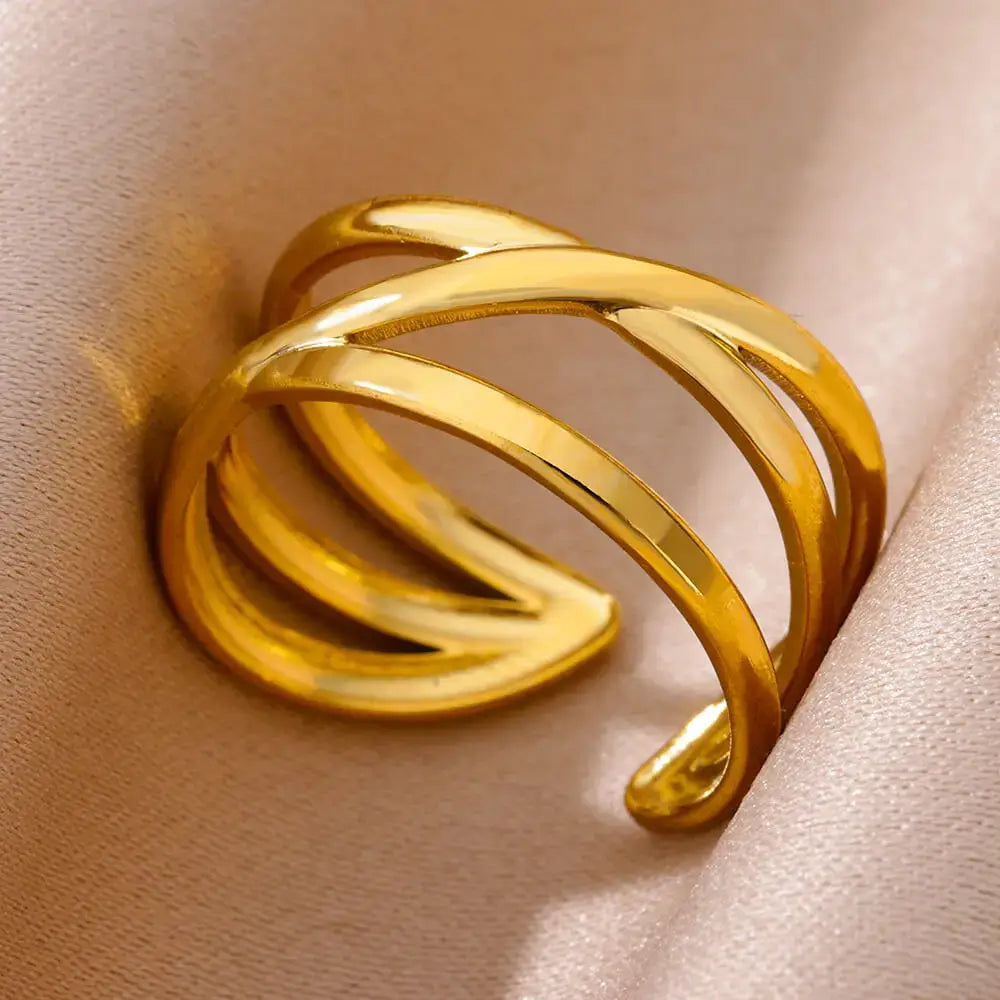 Stainless Steel Rings for Women Gold Color Never Fade Luxury Classic rings wedding couple rings Jewelry Free Shipping