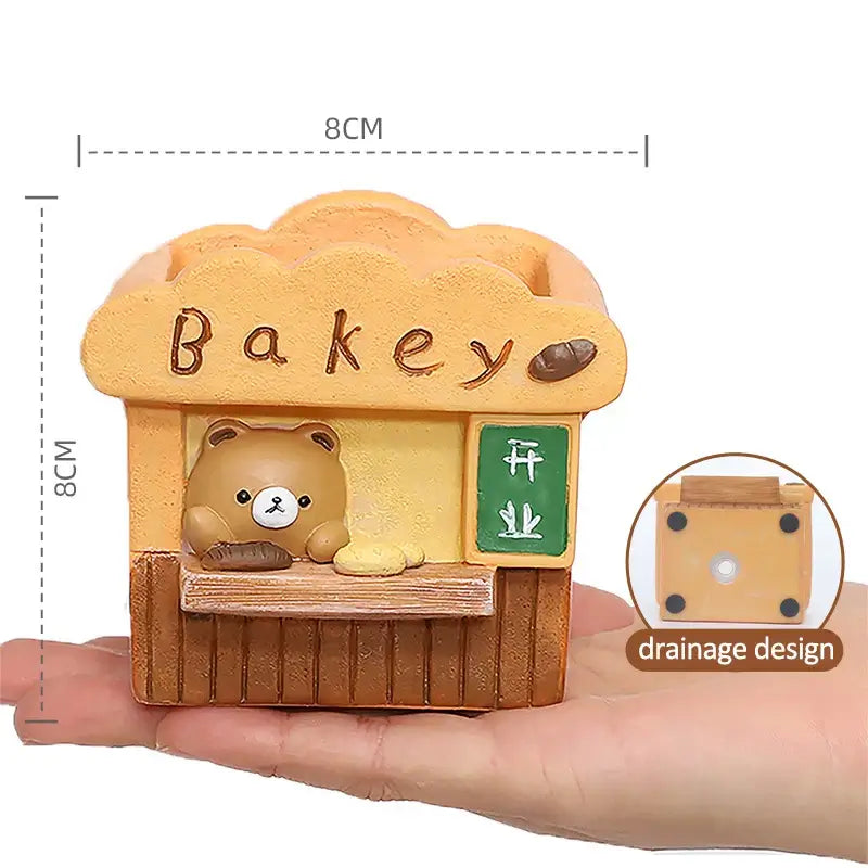 bakery themed flower pot for succulents