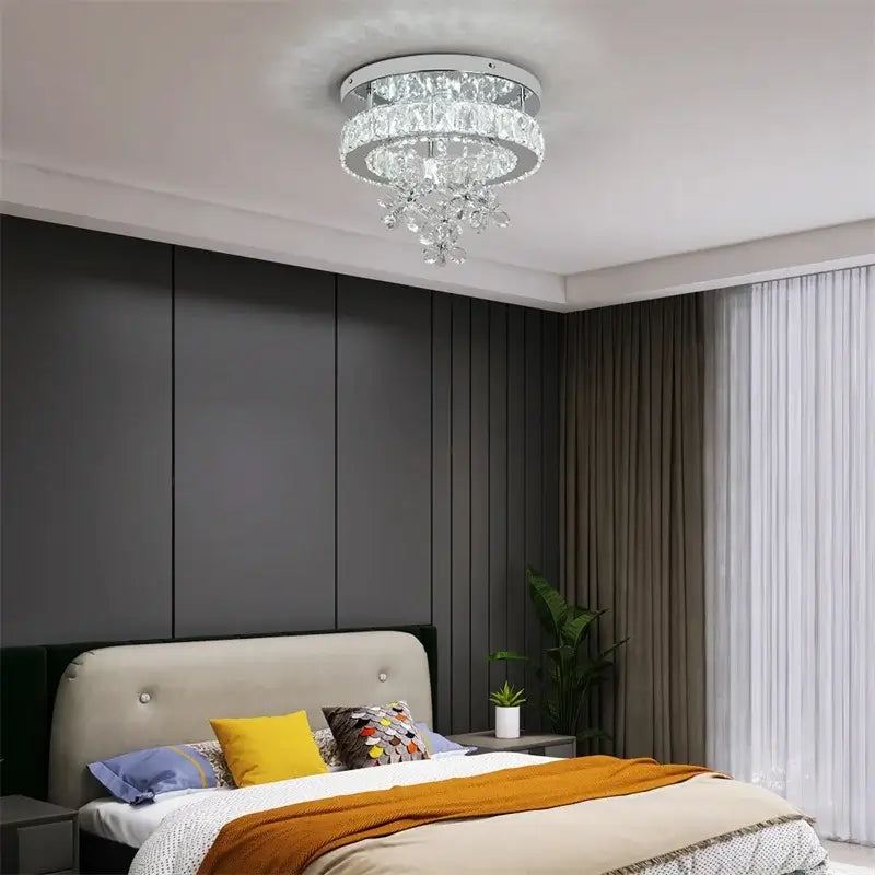 Modern Crystal LED Flush-Mount Ceiling Light