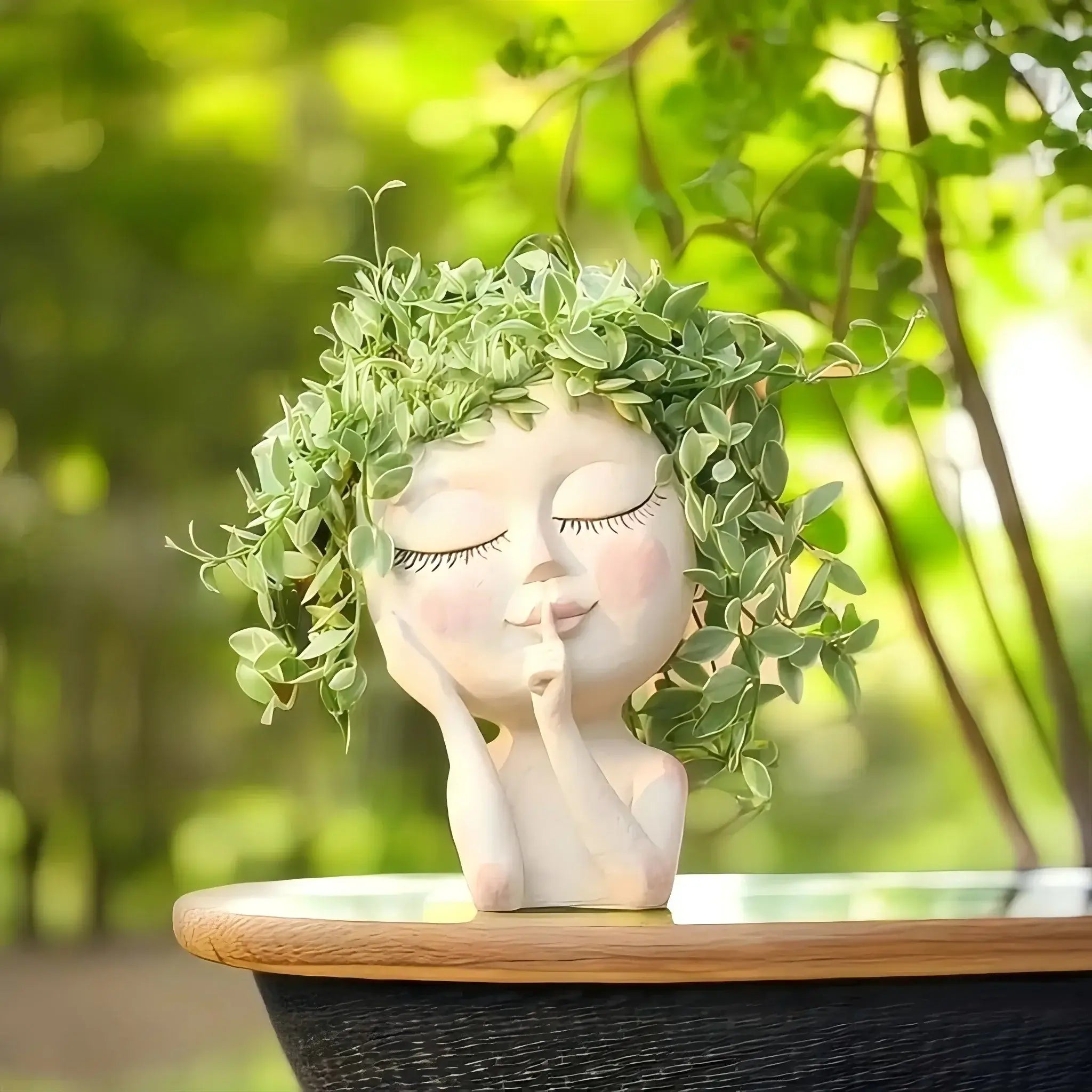 girl face vase decoration