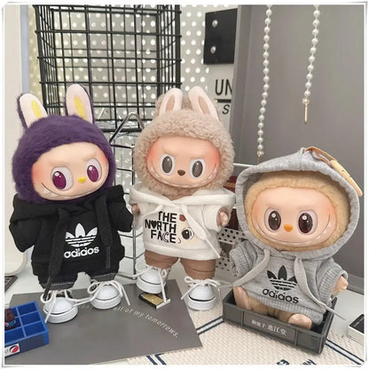 Labubu Doll Clothes Hoodie &amp; Pants Set | 15/17cm Dolls